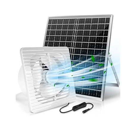 Biały monokrystaliczny mini zestaw paneli słonecznych, wentylator bez szczotek 30W 8&quot;