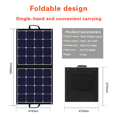 Moduł zewnętrzny przenośny 24V 100w składany panel słoneczny do podróży