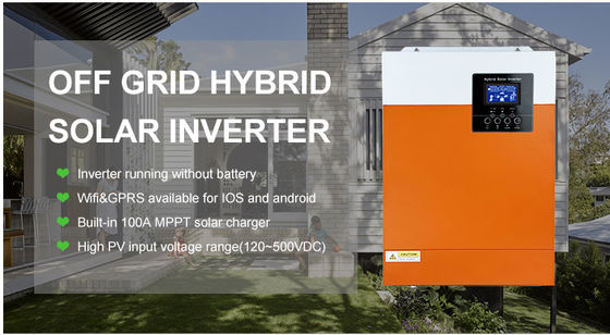 Home Off Grid Polikrystaliczne panele słoneczne z inwerterami 5,5 kW z pomarańczowym