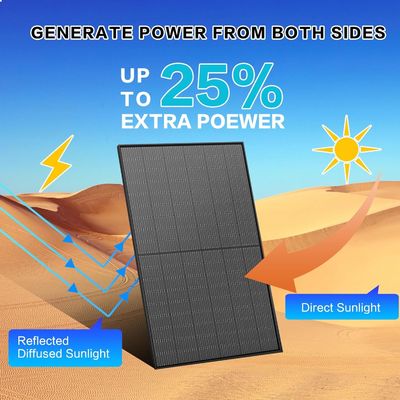 400W PV Monokrystaliczne Panele słoneczne dwustronne