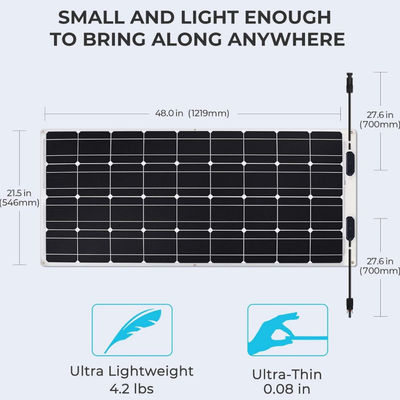 Wyposażenie na pokładzie pojazdów rowerowych Marine RV Thin 100w Flexible Solar Panel Cell IP68