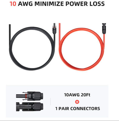 10AWG Kable przedłużające PV Akcesoria do paneli słonecznych dla przenośnych paneli słonecznych