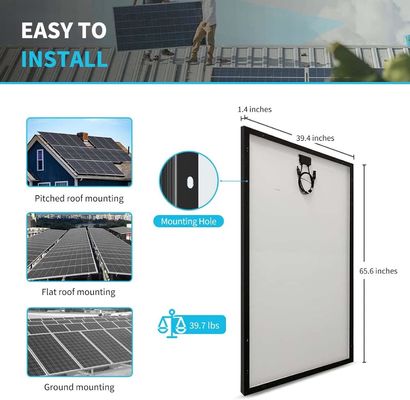24V 320W panel słoneczny monokrystaliczny włączony do sieci dla przyczep RV