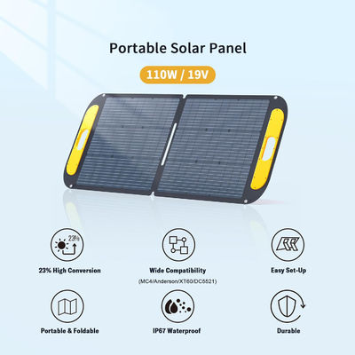 Przenośny hybrydowy paneł słoneczny 110W 19V IP67 wodoodporny