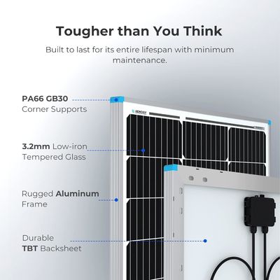 PV Monokrystaliczne Balkon Panele słoneczne 100 Watt 12V OEM