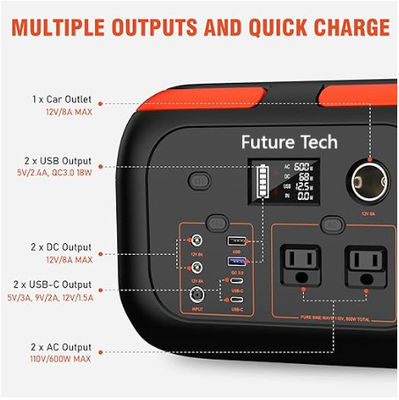 FTMB600 Przenośny zestaw elektrowni 300W,600W Backup Lithium Battery Pack Bank