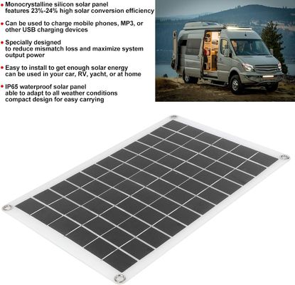 Lekkie przenośne panele słoneczne Monokrystaliczne ogniwa 100W 12/24V wyjście USB
