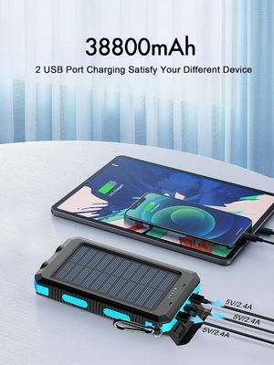 38800mAh zasilanie słoneczne USB Power Bank wodoodporny do obozowania na zewnątrz