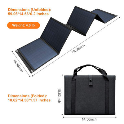 Wysokiej wydajności składany panel słoneczny 60W z 5V USB do kempingu, telefon komórkowy