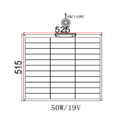 FT50W Elastyczny panel słoneczny 50W 12V Monokrystaliczny z powierzchnią ETFE do użytku na zewnątrz